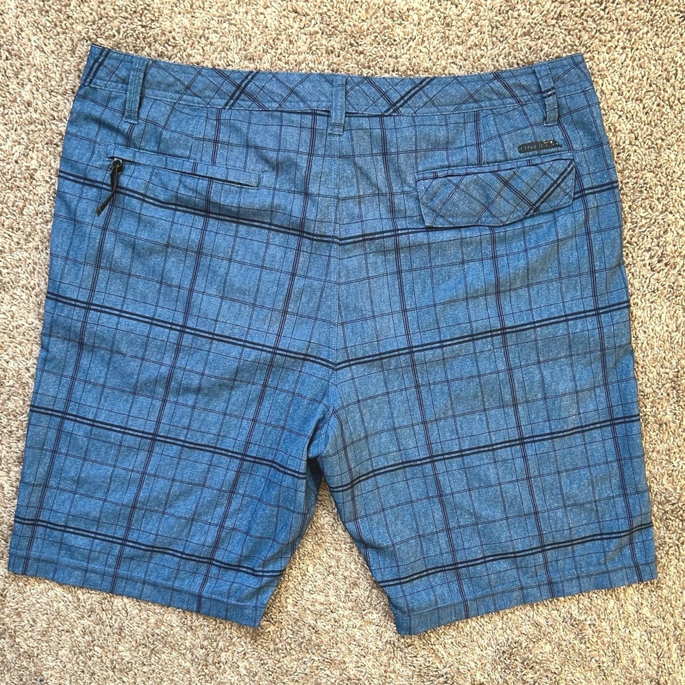 O'Neill Hybrid Board Shorts I Blue‎ Plaid Swim Outdoor Trunks I Size 38 - Picture 3 of 11